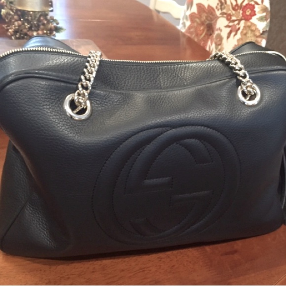 Gucci Bags | Gucci Soho black Leather Purse w/Chain Strap